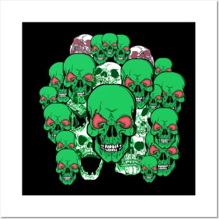 Skulls Green Posse Posters and Art